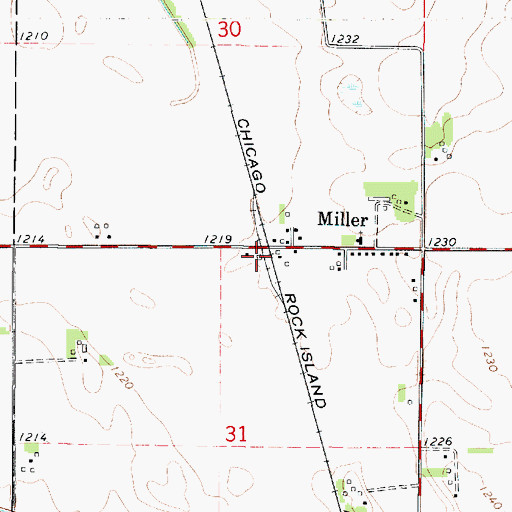 Topographic Map of Miller, IA