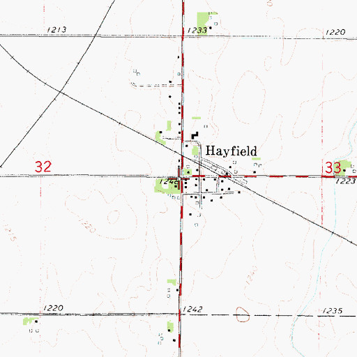 Topographic Map of Hayfield Post Office (historical), IA