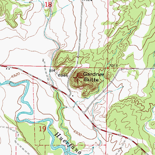 Topographic Map of Gardner Butte, CO