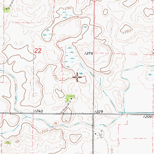 Topographic Map of Gladfelter Marsh Wildlife Management Area, IA