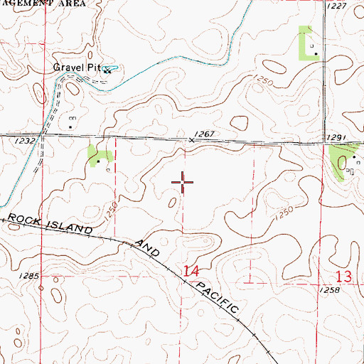 Topographic Map of Crystal Hills Wildlife Management Area, IA