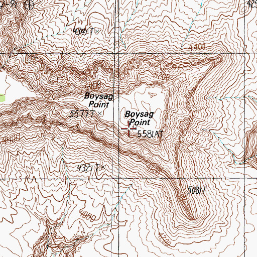 Topographic Map of Boysag Point, AZ