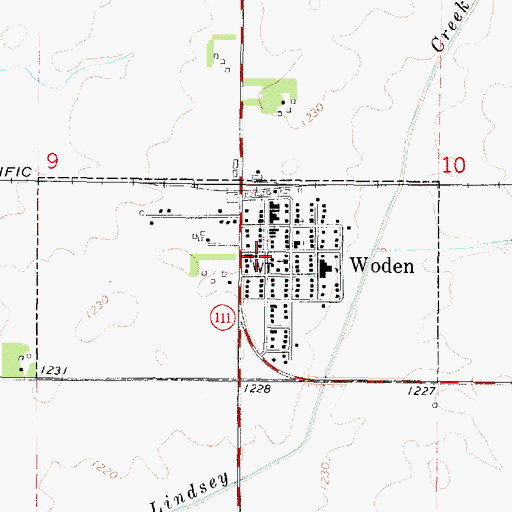 Topographic Map of Woden Fire Department, IA