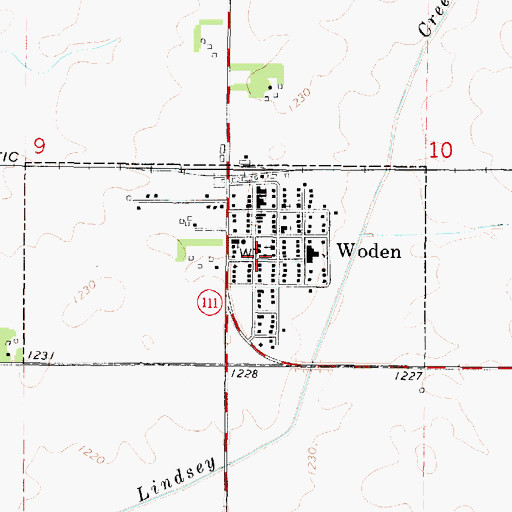 Topographic Map of Woden Public Library, IA
