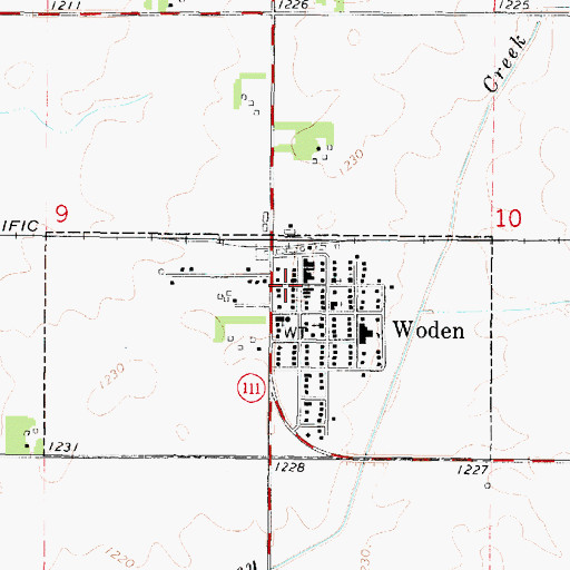 Topographic Map of Farmers Co-op Elevator, IA
