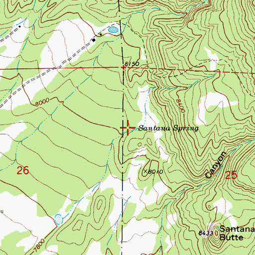 Topographic Map of Santana Spring, CO