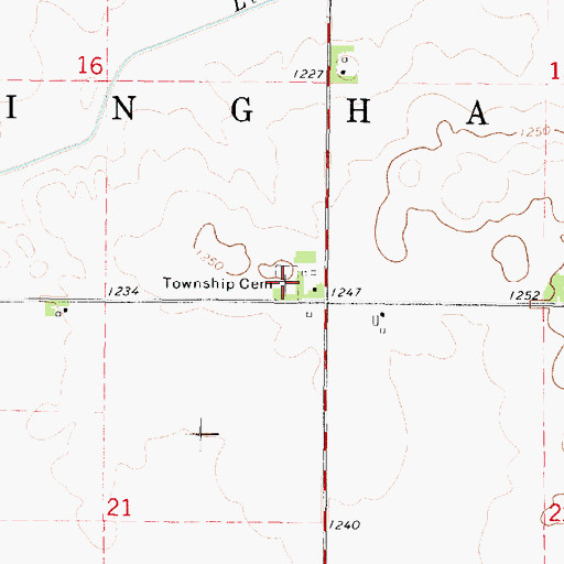 Topographic Map of Bingham Township Cemetery, IA