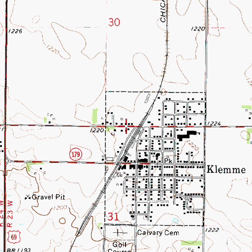 Topographic Map of Klemme, IA