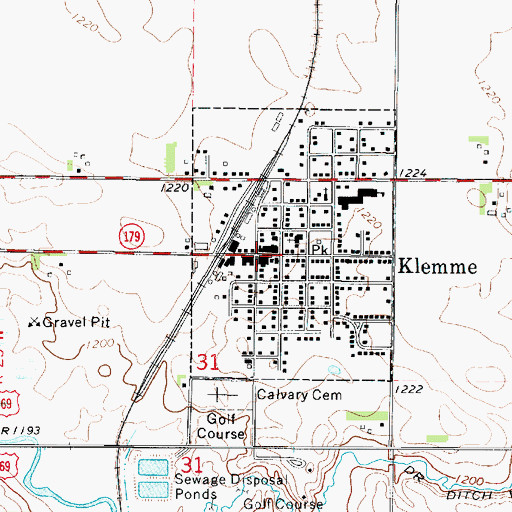Topographic Map of Klemme Public Library, IA