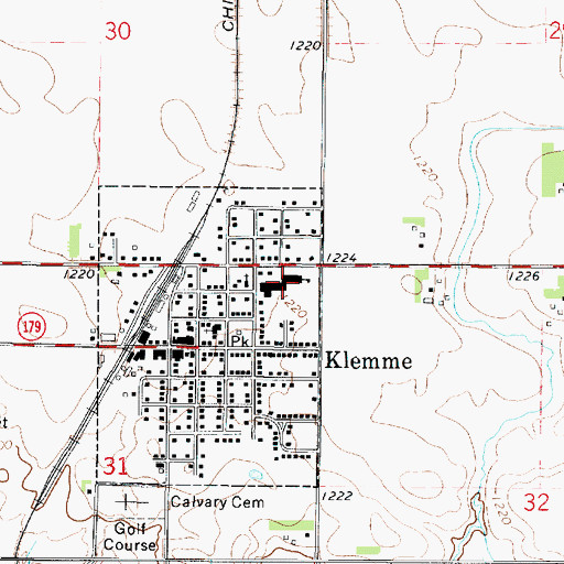 Topographic Map of Belmond Klemme Middle School, IA