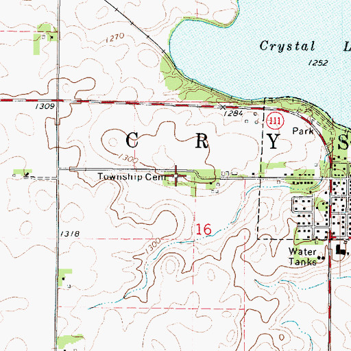 Topographic Map of Crystal Township Cemetery, IA