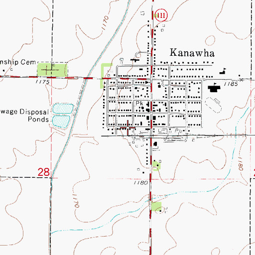 Topographic Map of North Central Cooperative Elevator, IA