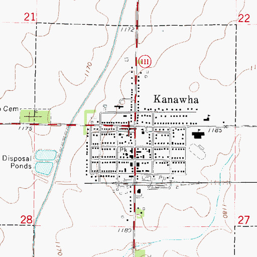Topographic Map of United Methodist Church, IA