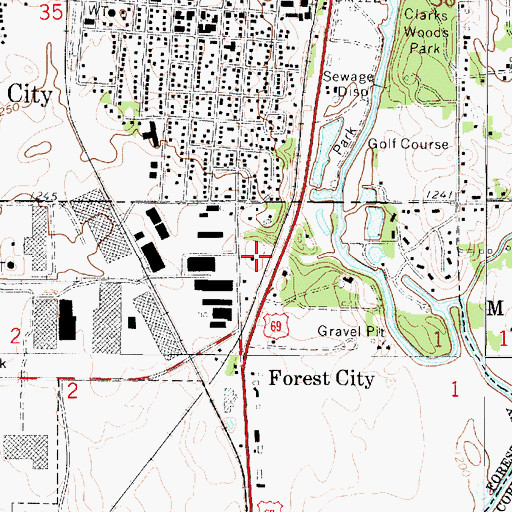 Topographic Map of Winnebago Industries Visitor Center, IA