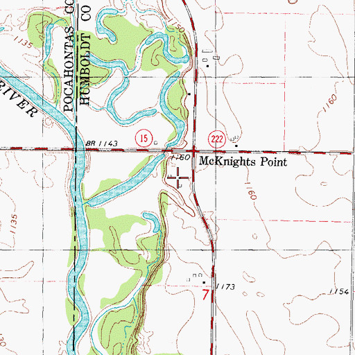 Topographic Map of McKnight Post Office (historical), IA