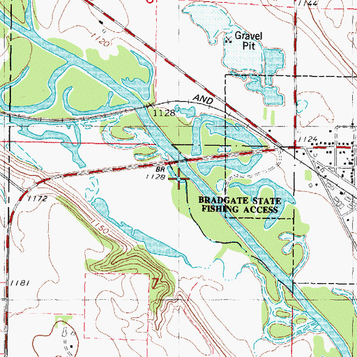 Topographic Map of Willows Access, IA