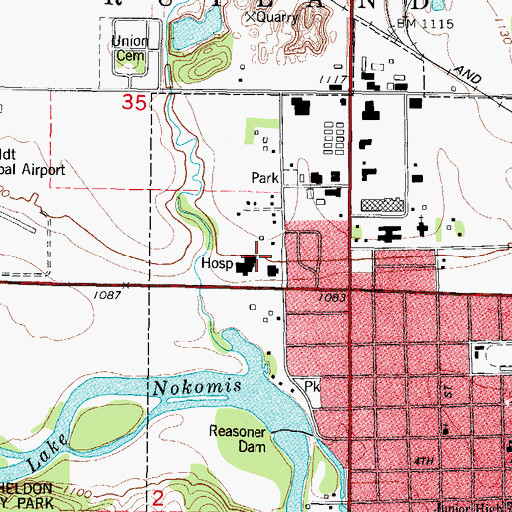 Topographic Map of Trimark Physicians Group Building, IA