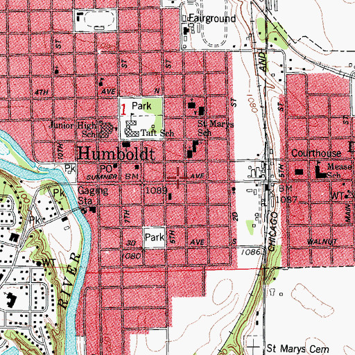 Topographic Map of Dunscombe Dental Clinic, IA