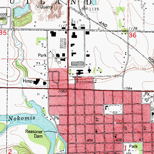 Topographic Map of Humboldt Eye Clinic, IA