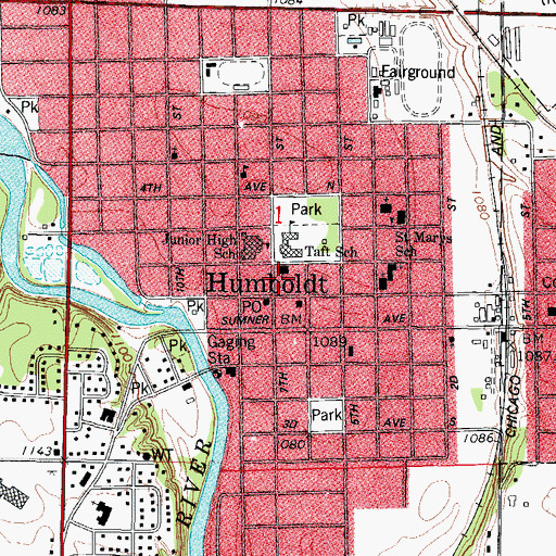 Topographic Map of Congregational United Church of Christ, IA