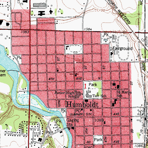 Topographic Map of Abundant Life Christian Fellowship, IA