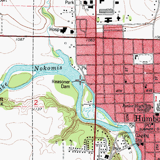 Topographic Map of Reasoner Dam, IA