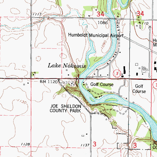 Topographic Map of Des Moines River Bridge, IA