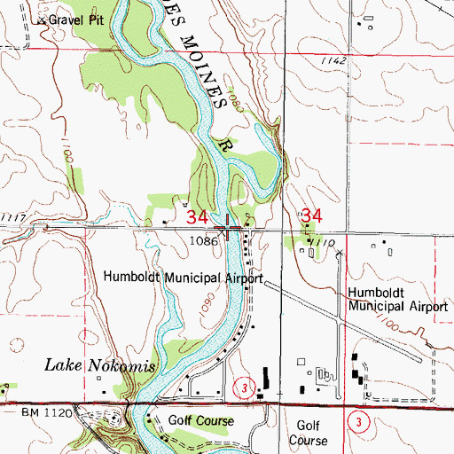 Topographic Map of Berkhimer Bridge, IA