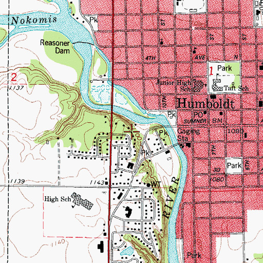 Topographic Map of Iowa Park, IA
