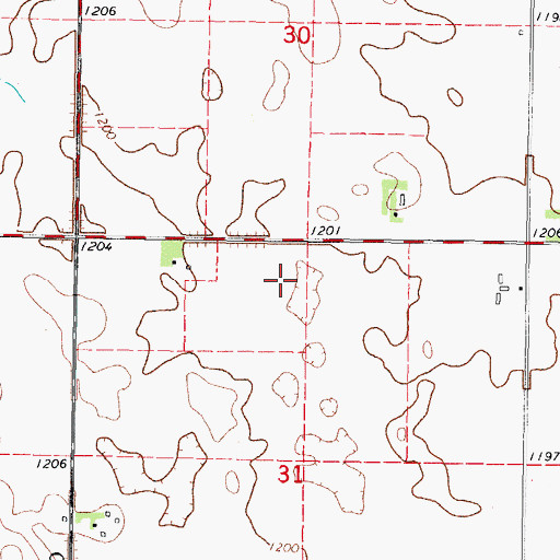 Topographic Map of Marble Valley Cemetery, IA