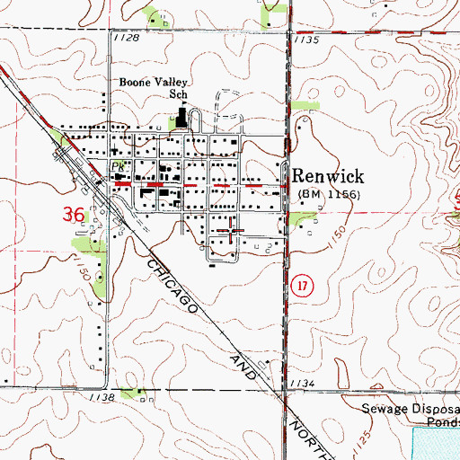 Topographic Map of Saint Paul Lutheran Church, IA