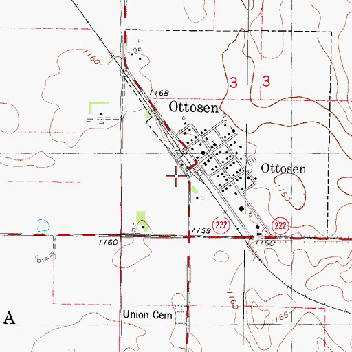 Topographic Map of Farmers Co-op Elevator, IA