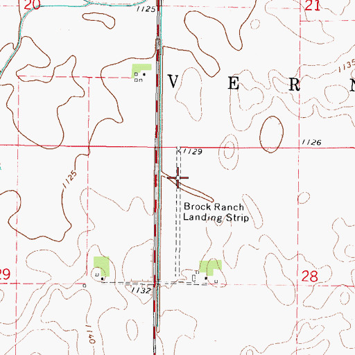 Topographic Map of Brock Ranch Landing Strip (historical), IA