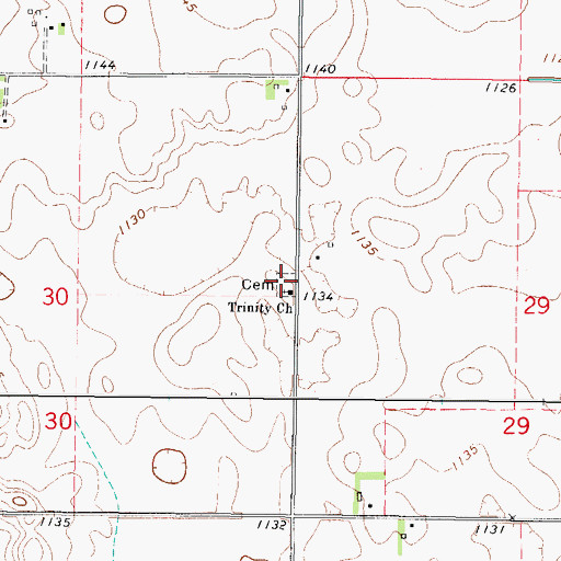 Topographic Map of Hardy Trinity Lutheran Cemetery, IA