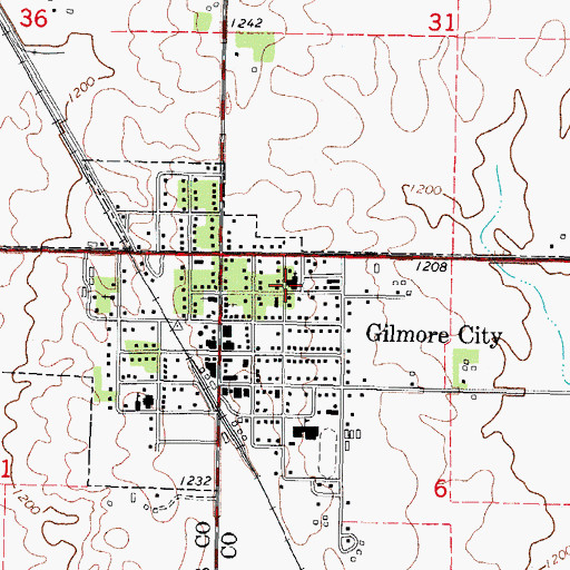 Topographic Map of Faith United Methodist Church, IA