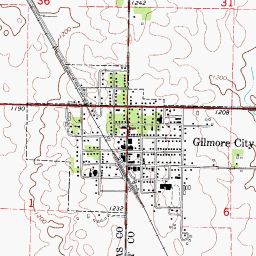 Topographic Map of First Baptist Church, IA