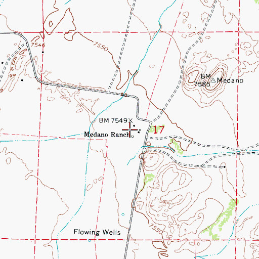 Topographic Map of Medano Ranch, CO