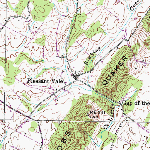 Topographic Map of Pleasant Vale Cumberland Presbyterian Church, TN