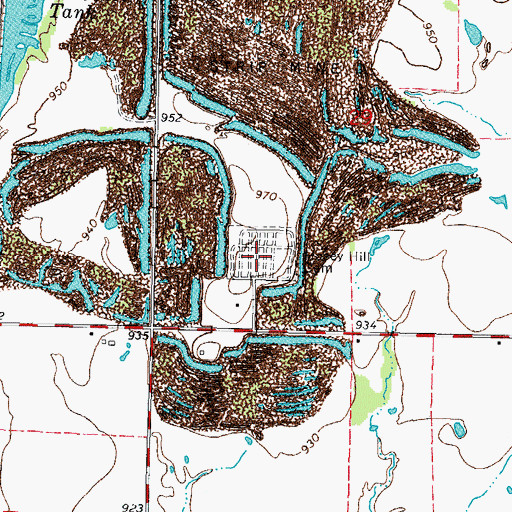 Topographic Map of Hosey Hill Cemetery, KS