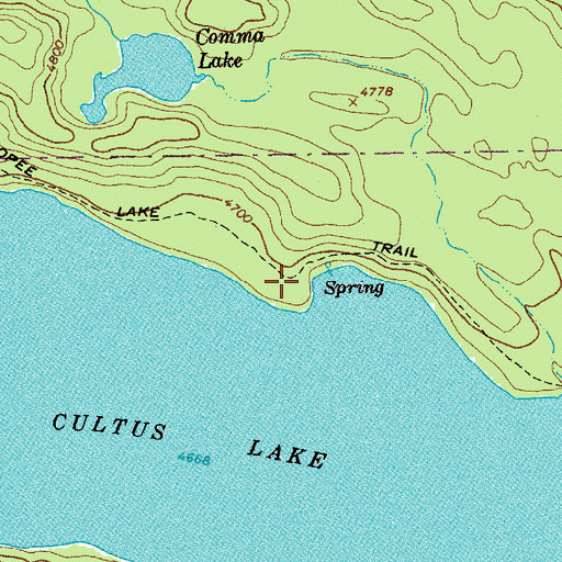 Topographic Map of Cultus Cove Recreation Site, OR