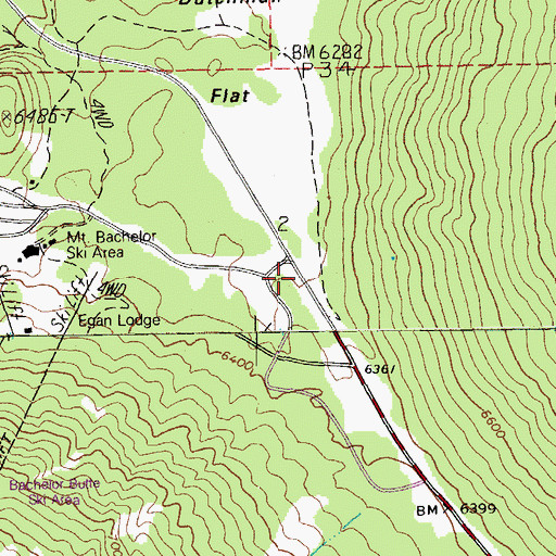 Topographic Map of Dutchman Sno-Park, OR
