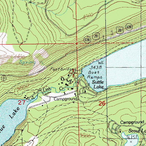 Topographic Map of Suttle Lake Water Ski, OR
