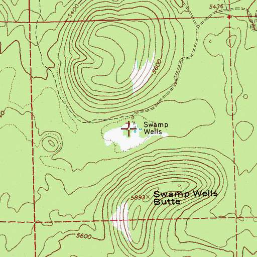 Topographic Map of Swamp Wells Horse Camp, OR