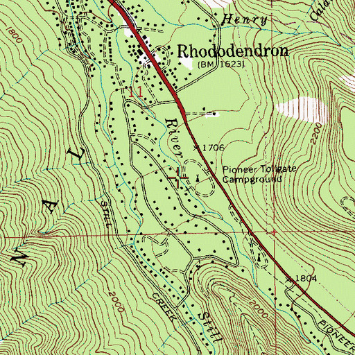 Topographic Map of Tollgate Recreation Site, OR