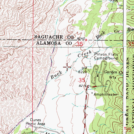 Topographic Map of Garden Creek, CO