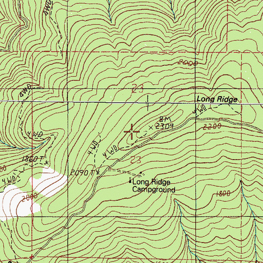 Topographic Map of Packers Cabin Group Camp, OR