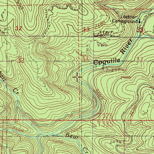 Topographic Map of Peacock Recreation Site, OR