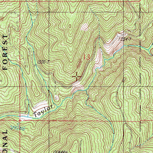 Topographic Map of Taylor Gorge Overlook, OR