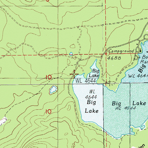 Topographic Map of Big Lake West Recreation Site, OR