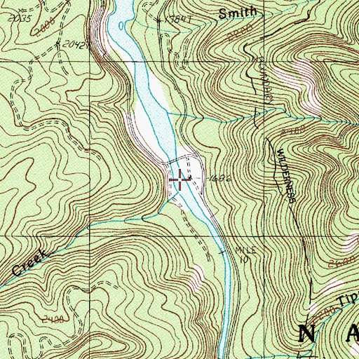 Topographic Map of Cougar Crossing Recreation Site, OR